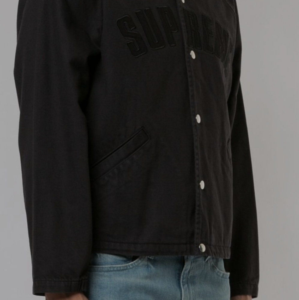 NWT SUPREME black jean twill jacket - Picture 2 of 4